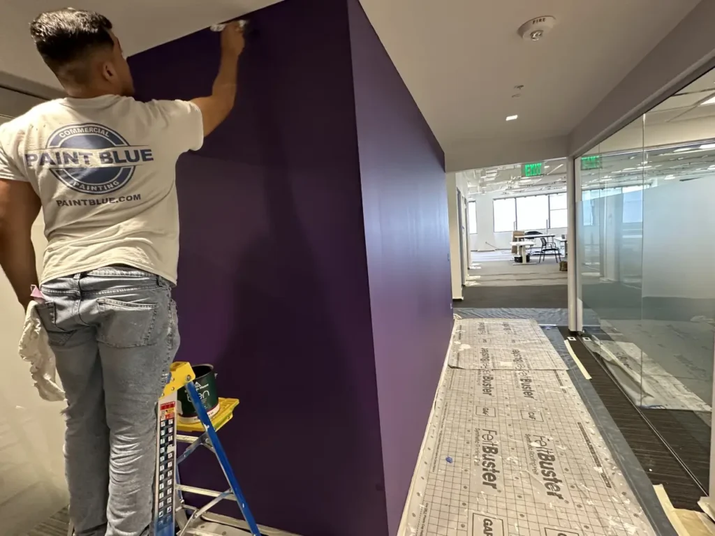 Interior office accent wall painting
